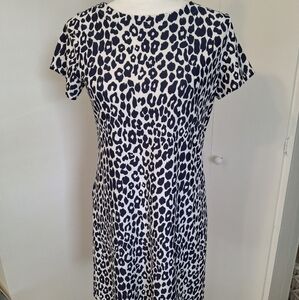 Navy leopard dress
